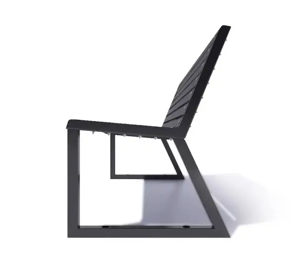 Скамейка стальная «Леман» 2,0 м (2 опоры) ангарская сосна