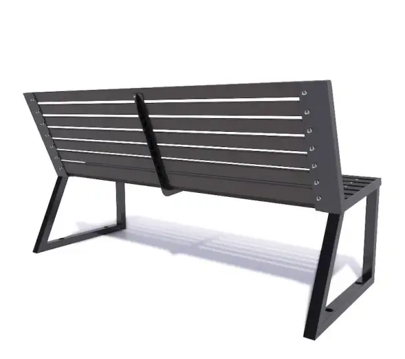 Скамейка стальная «Леман» 2,0 м (2 опоры) ангарская сосна