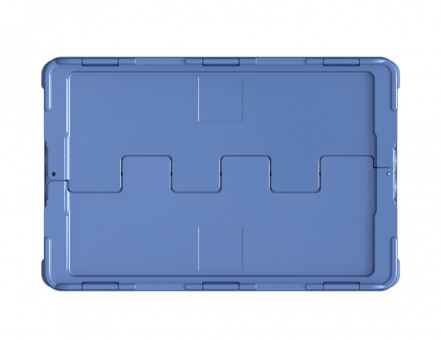 Контейнер пластиковый вкладываемый INSTORE с крышкой LD64, 600х400х420 мм, синий [KV 6442]