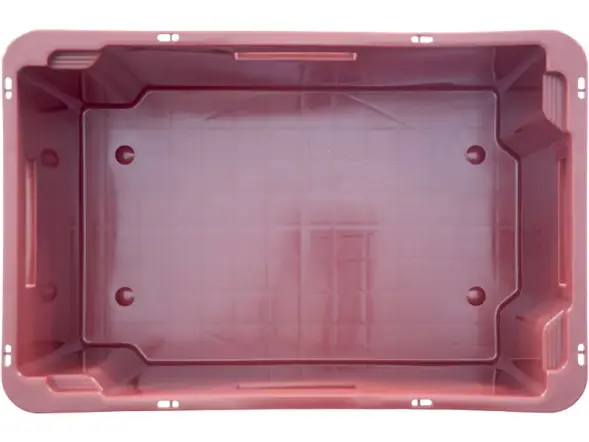 Ящик сплошной пластиковый, 600x400x300 мм, 52 л, красный [218-1]