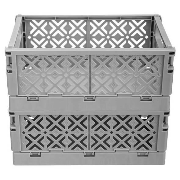 Ящик пластиковый складной ECONOVA Stocky L, 334х250х155 мм, 10.5 л, серый [434297311]