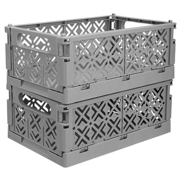 Ящик пластиковый складной ECONOVA Stocky L, 334х250х155 мм, 10.5 л, серый [434297311]