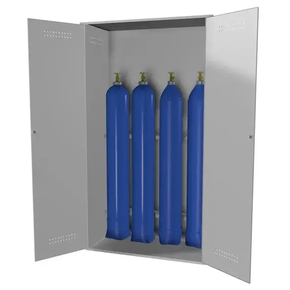 Шкаф металлический для 4х кислородных баллонов 0,8мм 1800x1040x410 мм Светло-серый
