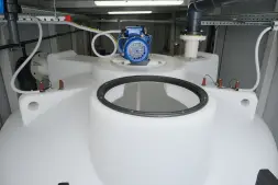 Емкость ЦКТ 3000 л с патрубком 110мм с фланцем под плотность до 1,2 г/см³ белая