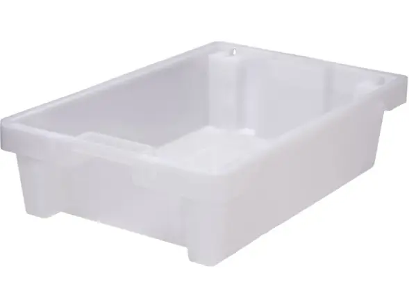 Ящик пластиковый со сплошными стенками и дном, 600х400х150 мм, белый [225]