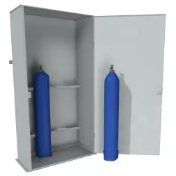 Шкаф металлический для 2х кислородных баллонов усиленный 1775x622x410 мм Светло-серый