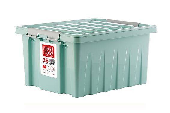 Контейнер с крышкой и клипсами Rox Box Original, 36 л, 500х390х250 мм, мятный [036-00.07]