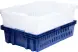 Ящик пластиковый перфорированный, 600x400x152 мм, 27 л, синий, [403-2]