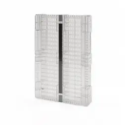 Стеллажный сплошной поддон на трёх полозьях усиленный одной трубой 1200x800x150 с бортиком