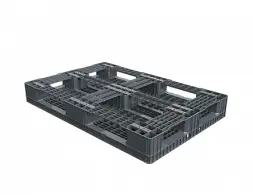 Лёгкий перфорированный пластиковый поддон усиленный 1210х810 на трех полозьях