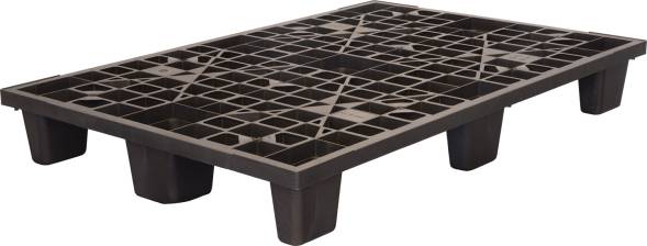 Паллет (поддон) пластиковый перфорированный вкладываемый на 9-ти ножках, 1200x800х160 мм, черный [TR 1208 L]