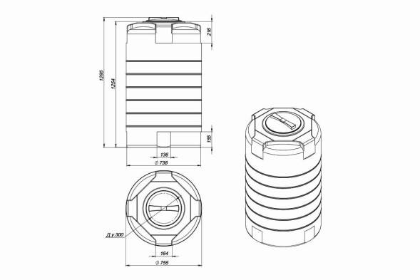 Емкость T 500л зеленая
