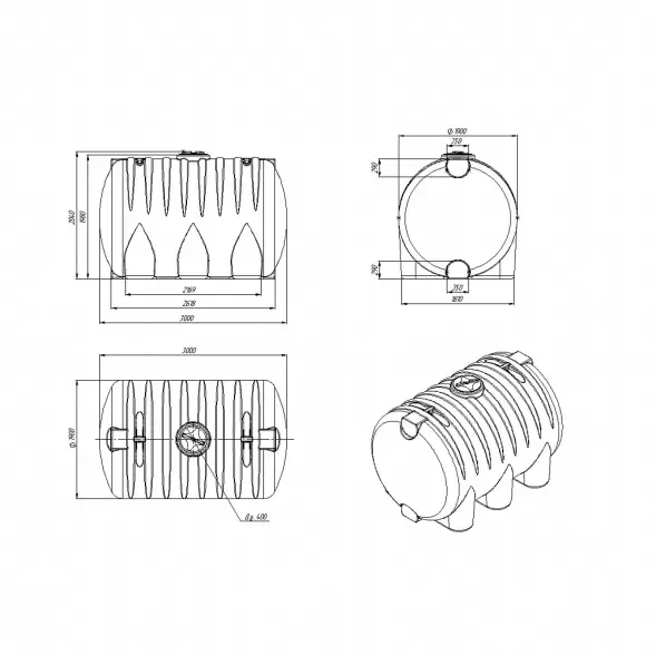 Емкость HR 8000л зеленая