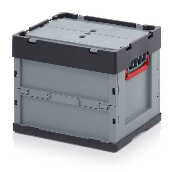 Ящик пластиковый складной с крышкой AUER FBD 43/32, 400x300x320 мм, серый [FBD 43/32]