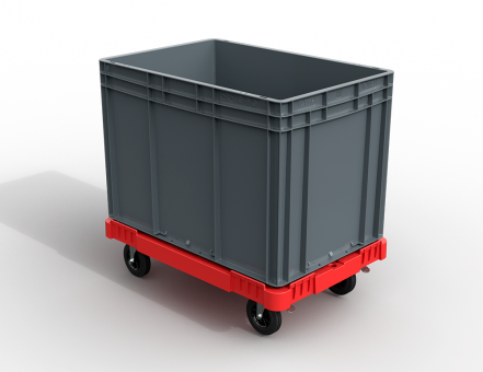 Пластиковая тележка 600х400 мм для ящиков (сплошная)