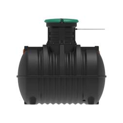 Автономная канализация Rostok Ground 8 с горловиной 600 мм и самотечным отведением, 3500 л, черный [504.3000.899.004]