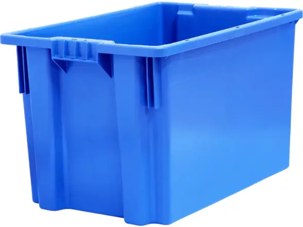 Ящик пластиковый сплошной, 600х400х350 мм, синий [603 ГД]