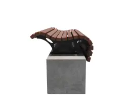 Скамейка стальная «Подиум» без спинки Настил с бетоном