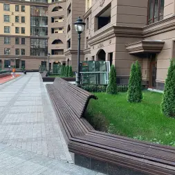 Скамейка стальная «Подиум» без спинки Настил с бетоном