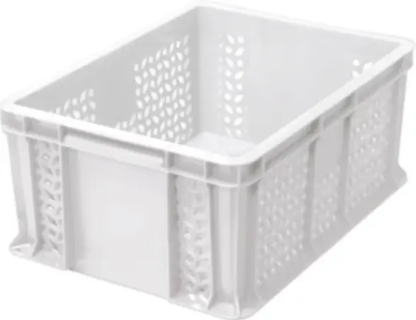 Ящик пластиковый перфорированный, 400×300×180 мм, 16.6 л, чёрный [702.01.02]