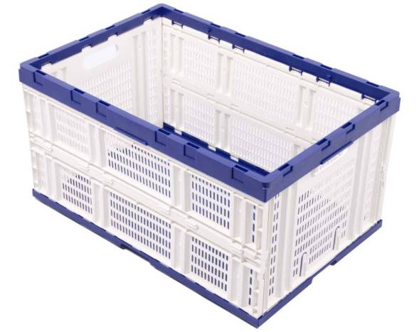 Ящик пластиковый складной с перфорированными стенками, 600х400х310 мм, белый [600400310-01]