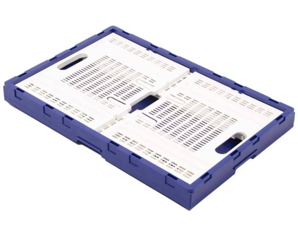 Ящик пластиковый складной с перфорированными стенками, 600х400х310 мм, белый [600400310-01]