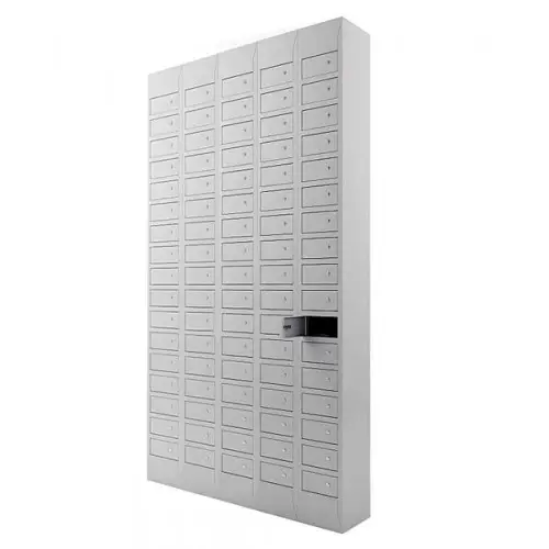 Шкаф для хранения мобильных телефонов на 85 ячеек 1850x1000x200 мм Серый