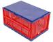 Ящик пластиковый складной с перфорированными стенками, 600х400х310 мм, красный [600400310-01]