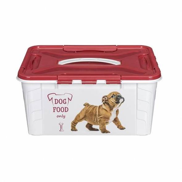 Kонтейнер для корма с декором Lucky Pet, 15,3л, бордовый