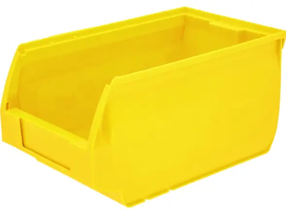 Ящик (лоток) пластиковый сплошной, 250x150x130 мм, 4.88 л, желтый [5002]