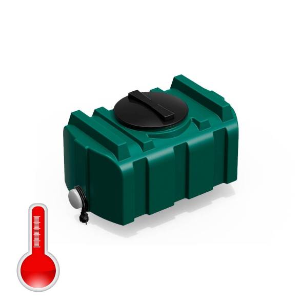 Бак пластиковый для летнего душа с подогревом Полимер-Групп R 100 л, черный [DR100S112]